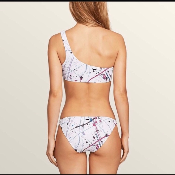 NEW Volcom spray it hipster swim beach bikini abstract white/purple size M - Picture 2 of 2